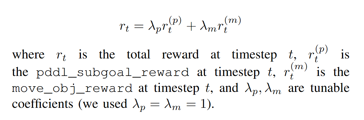 Dense reward signal